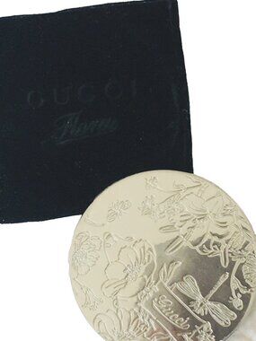 ✨Authentic GUCCI Flora LIMITED Edition Silver Compact Mirror + Pouch + Box NEW!